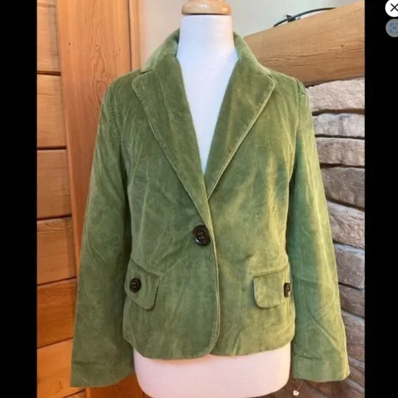 Talbots Green Corduroy Stretch Blazer - Picture 1 of 7